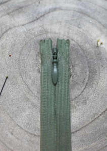 Latest Collection: YKK - Atelier Brunette Invisible Zip. Cedar/Cactus Green