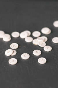 Cotton Button 15mm - Milk
