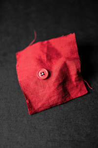 Cotton Button 15mm - Demon Scarlet