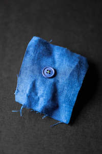 Cotton Button 15mm - Cobalt Blue