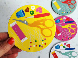 Gifts Under 20: Sewing Coaster - Melamine : Yellow