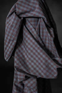 Linen: Damson Organic Cotton Linen Gingham Fabric