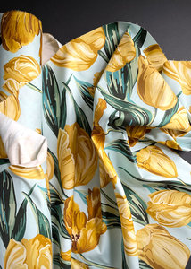 Gold Tulip. Stretch Cotton Sateen