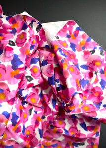 Pink Cosmos. Stretch Cotton Sateen