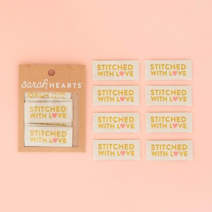 Stitched with Love - Gold Sewing Woven Clothing Label Tags