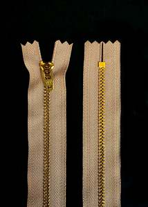 Haberdashery: YKK Metal Brass Jeans Zip - Jute
