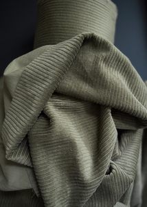 Soft 4.5 Wale Cotton Corduroy. Kelp