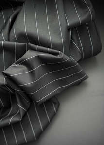 Latest: Pure Wool Black Stripe Suiting