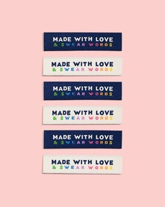 Made With Love & Swear Words Woven Labels