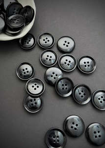 Grey & Black Tortoise Shell Buttons, 22mm