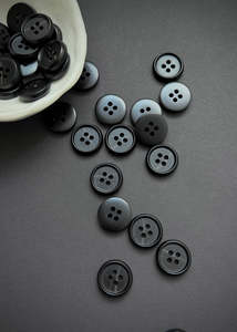 Black Tortoise Shell Buttons, 15mm