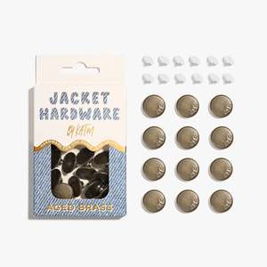 Buttons: Jacket Hardware Kit | Aged Brass