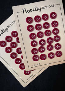 Vintage: Vintage Buttons. Burgundy 10mm