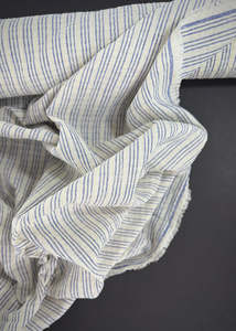 Fabric: Cotton Linen Seersucker Stripe - Sky