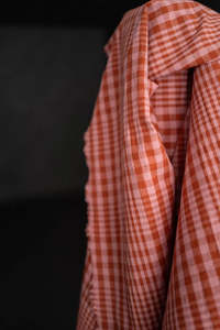 Sorbet Melt Organic Cotton Linen Gingham Fabric
