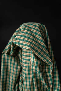 Herby Hopper Organic Cotton Linen Check Fabric