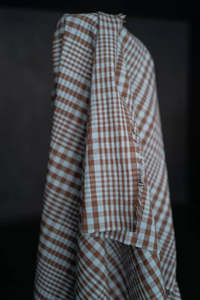 Frankie Organic Cotton Linen Check Fabric