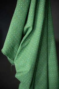Fabric: Green Bobbette Cross Stitch Indian Cotton Fabric