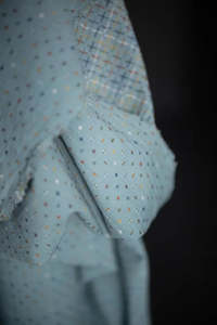 Blue Bobbette Cross Stitch Indian Cotton Fabric