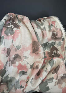 Fabric: Soft Wash Floral Linen - Pink