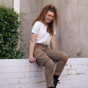 Motogirl: Lara Cargo Pants - Beige