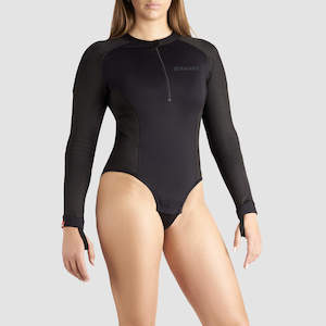 Womens Motorcycle Jackets: Pando Moto Shell WW Black 02 – Armoured Motorcycle Baselayer Bodysuit