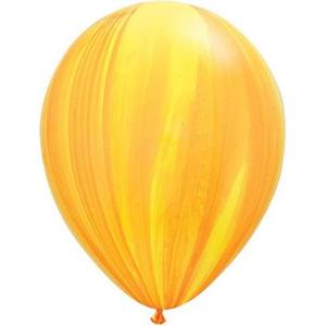 Yellow Orange Rainbow Marble Balloons (11″)