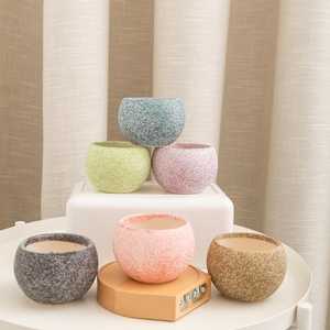 Small Ceramic Pots/Planters - "Ice Cream Ball"