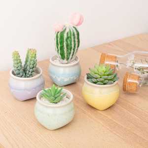 Small Size Pots: Small Ceramic Pots/Planters - "Melting Ice Cream" | Drip Glazed | 7.5 cm
