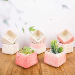 Square Glazed Ceramic Plant Pots