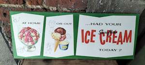 Retro: Double Sided Snowflake Ice Cream Sign.