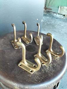 Vintage Real Brass Coat Hooks   VC38