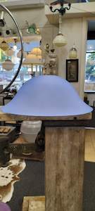 1980s Lighting: Light Blue Frosted Shade wit Brass Top   BB22