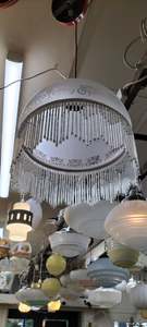 Frosted Glass Etched Shade with Tassels.