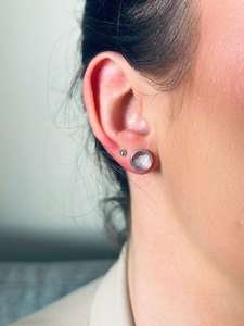 Carta Studs - Rose Quartz