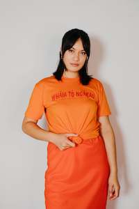 Whāia tō Ngākau, Flame Font T-Shirt - Orange with Scarlet Print