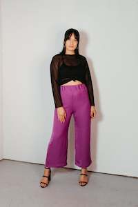 Pants: Aho - Straight Leg Trouser in Fuchsia