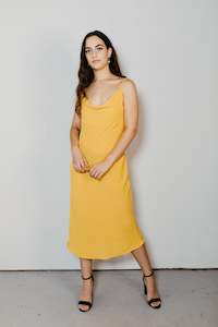 New Arrivals: Uma – Cowl Neck Slip Dress in Kōwhai