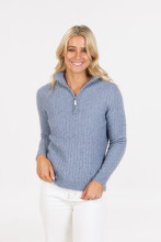 Products: Native World Cable Half Zip Sweater - Possum Merino NB900