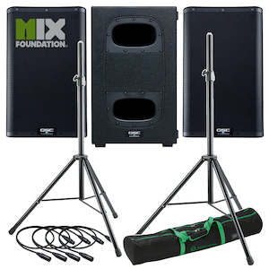 Sale Live Sound Pa: QSC K10.2 + KS112 | 6KW Powered 10" Speakers with Powered 12" Sub & Stands Package System 2