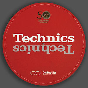 DR. SUZUKI x TECHNICS 50th Anniversary SL-1200M7L LIMITED EDITION SLIPMATS RED (Pair)
