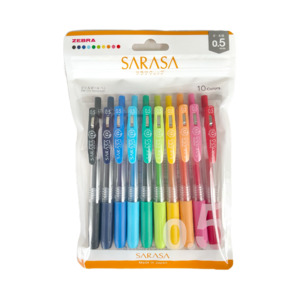 Zebra Sarasa Clip Gel Pens | 10 pack