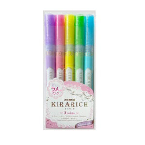 Sets Pens Markers And Highlighters: Zebra Kirarich Glitter Highlighters | 5 pack