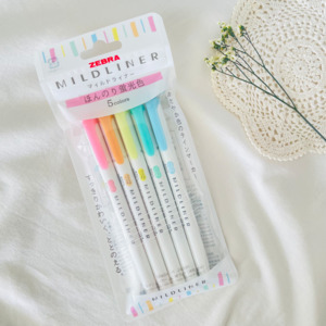 Zebra Mildliner Highlighters | 5 pack - Mildly Fluorescent