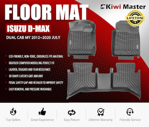 KIWI MASTER 3D TPE Car Floor Mats Fit ISUZU D-MAX DMAX Dual Cab MY 2012 2020 JUL&hellip;