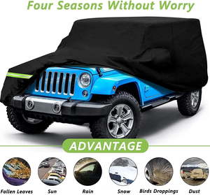 Waterproof Full Car Covers for Jeep Wrangler 2 Doors YJ TJ JK JL (Black) - MJs T&hellip;