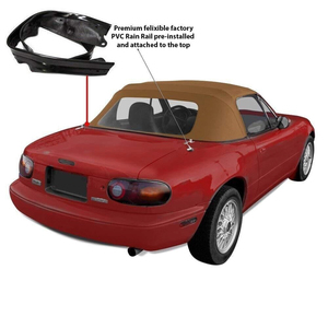 Products: Mazda MX5 Soft Top Plastic Window 1989-2004 NA/NB with Rain Rail - TAN - MJs Trading NZ- One-Stop for Jeep Wrangler Accessories