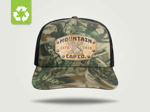 Caps: Tree Camo Flat-brim Trucker Cap