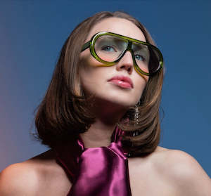 Little Things: Happy to sit on your face Sunglasses - Scuba | Green