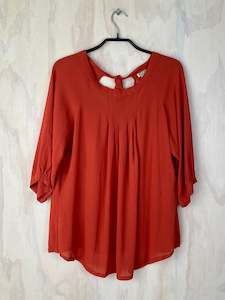 Tops Summer 21: Vesta Ruffle Pleat Top - Orange